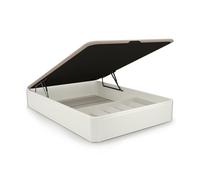 duehome | Luxury Plus, Canapé Abatible con Zapatero Interior, Almacenaje, Acabado en Blanco, Medidas: 135 cm (Ancho) x 190 cm (Largo) x 31 cm (Alto)