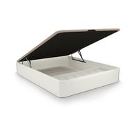 duehome | Luxury Plus, Canapé Abatible con Zapatero Interior, Almacenaje, Acabado en Blanco, Medidas: 150 cm (Ancho) x 190 cm (Largo) x 31 cm (Alto)