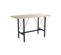 duehome | Mesa Alta de Cocina, Mesa de Bar, Barra, Mesa Contract, Modelo Bistro, Color Roble y Negro Medidas: 160 cm (Largo) x 70 cm (Ancho) x 100 cm (Alto)
