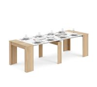 duehome - Mesa consola extensible 50-235x90 cm Denis Canadian oak - artik white