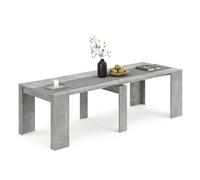 duehome - Mesa consola extensible 50-235x90 cm Denis Cement
