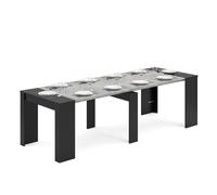 duehome - Mesa consola extensible 50-235x90 cm Denis Matte black - cement gray