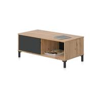 duehome | Mesa de Centro con 2 Huecos, Mesa Auxiliar, Modelo Lea, Acabado en Roble Nodi y Gris Antracita, Medidas: 100 cm (Largo) x 50 cm (Ancho) x 40 cm (Alto)
