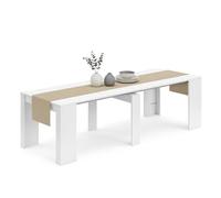 duehome | Mesa de Comedor, Consola, Mesa Extensible, Mesa para Salon, Recibidor o Cocina, Acabado en Blanco Artik, Modelo Denis, Medidas: 50-235 cm (Largo) x 90 cm (Ancho) x 78 cm (Alto)