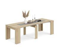 duehome | Mesa de Comedor, Consola, Mesa Extensible, Mesa para Salon, Recibidor o Cocina, Acabado en Roble Canadian, Modelo Denis, Medidas: 50-235 cm (Largo) x 90 cm (Ancho) x 78 cm (Alto)