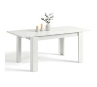 duehome | Mesa de Comedor Extensible, Mesa Rectangular, Modelo Sira, Acabado en Blanco Artik, Medidas: 140-190 cm (Largo) x 90 cm (Ancho) x 78 cm (Alto)