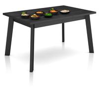 Due-Home Innovations SL Mesa de comedor Naira fija y robusta 141 x 74 x 90 cm Negro