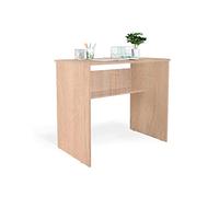 duehome | Mesa Estudio Juvenil con balda Interior, Escritorio Compacto, Mesa PC, Modelo Siku, Acabado en Cambria, Medidas: 90 cm (Largo) x 45,9 cm (Ancho) x 77 cm (Alto)
