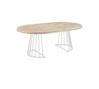 duehome - Mesa redonda extensible Meztil White - oak