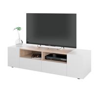 Duehome Módulo de TV Tamiko | Diseño Nórdico | Melamina de Calidad Artik white (matte white) - canadian oak