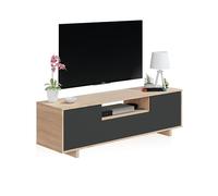 duehome | Modulo TV, Mueble de Salon, Juego de Muebles, Modelo Lino, Acabado en Roble Canadian y Gris Antracita, Medidas: 150 cm (Ancho) x 46 cm (Alto) 41 cm (Fondo)