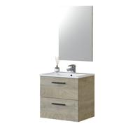 duehome - Mueble de baño Aruba 60 con espejo Alaska oak