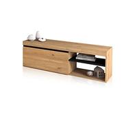 duehome | Mueble TV con 1 Puerta, Mueble Salón, Almacenaje Comedor, Modelo Ebos, Acabado en Roble Nude y Ceniza, Medidas: 120 cm (Largo) x 39,6 cm (Fondo) x 40 cm (Alto)