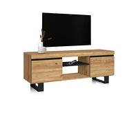 duehome | Mueble TV con 2 Puertas, Mueble Salón, Almacenaje Comedor, Modelo Ebos, Acabado en Roble Nude y Ceniza, Medidas: 140 cm (Largo) x 39,6 cm (Fondo) x 53 cm (Alto)