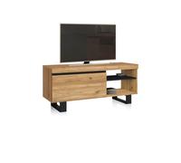 duehome - Mueble TV con almacenamiento 120 cm Ebos UP Nude Oak-Ash