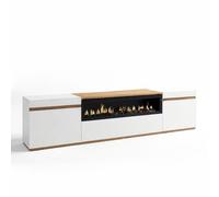 duehome - Mueble TV Kavos Chimenea White - sand oak