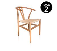 duehome - Pack 2 sillas de comedor Kioto Natural light