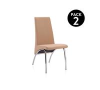Pack 2 Sillas De Comedor Lise Tex Beige 44 X 95 X 61 Cm