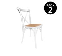 duehome - Pack 2 sillas de comedor Provenza Rattan - white