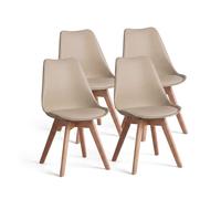 duehome - Pack 4 sillas de comedor 83x49 cm Beench Sand