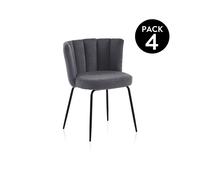duehome - Pack 4 sillas de comedor Bodhi Crochet gray
