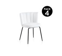 duehome - Pack 4 sillas de comedor Bodhi Crochet snow