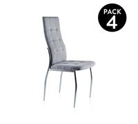 Pack 4 sillas de comedor diana tejido - gris 44 x 100 x 57 cm