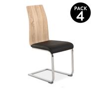duehome - Pack 4 sillas de comedor Sensei Wood - black sensei