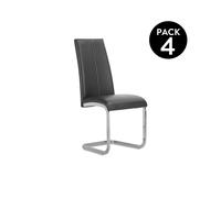 duehome - Pack 4 sillas de comedor Smile símil piel Black