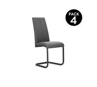 duehome - Pack 4 sillas de comedor Smile tejido Grey Anthracite Smile