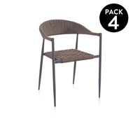 Pack 4 sillas de exterior en grafito 58x57 cm eina grafito 58 x 76 x cm