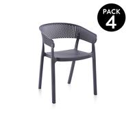 duehome - Pack 4 sillas de exterior Diza Anthracite