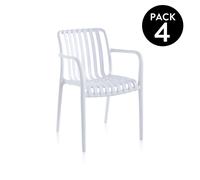 duehome - Pack 4 sillas de exterior Jamie Arm White