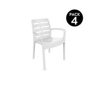 duehome - Pack 4 sillas de exterior Maui White