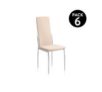 duehome - Pack 6 sillas de comedor Sakura Beige sakura