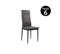 duehome - Pack 6 sillas de comedor Zuni Dark gray