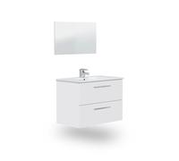 duehome - Pack de baño con lavabo cerámico Feel S Glossy white