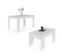 duehome - Pack mesa de comedor 140 y mesa de centro Vita Artik white