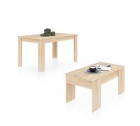 Duehome - Pack mesa de comedor 140 y mesa de centro Vita Canadian oak