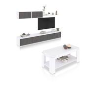 duehome - Pack salón con mesa de centro Arlet Plus White artik - rust