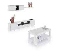 Duehome - Pack salón con mesa de centro Plus V1 Glossy white - anthracite gray