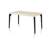 duehome Padma, Mesa de Comedor Fija, Mesa Cocina, Mesa Salon, Acabado en Roble y Negro, Medidas: 140 cm (Largo) x 80 cm (Ancho) x 76 cm (Alto)
