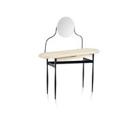 duehome Padma, Tocador con Espejo, Mesa Tocador, Mesa para Dormitorio, Acabado en Roble y Negro, Medidas: 120 cm (Largo) x 40 cm (Ancho)