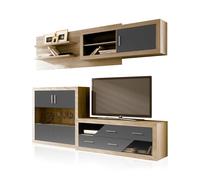 duehome - Salón modular con gran capacidad de almacenaje 240 cm Nuka V3 Cambria - graphite