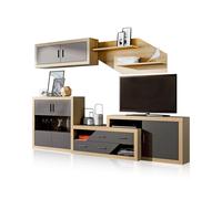 duehome - Salón modular con gran capacidad de almacenaje 300 cm Nuka V9 Cambria - graphite