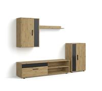 duehome - Salón modular con mueble TV 140 cm Lunet Alpine - black