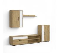 duehome - Salón modular con mueble TV 140 cm Lunet Blanco artik - alpine