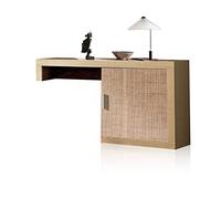 duehome | Salon Modular, Módulo Bajo Auxiliar con 1 Puerta, Composicion Salon por Piezas, Modelo Nuka, Acabado en Tofe y Textil, Medidas: 130 cm (Largo) x 29,7 cm (Fondo) x 69 cm (Alto)
