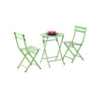 duehome - Set de exterior mesa y 2 sillas plegables Gio Pistachio