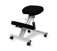 duehome | Silla de Oficina Ergonomica, Silla de Escritorio, Modelo Flip, Acabado en Color Negro y Aluminio, Medidas: 46 cm (Ancho) x 50 cm (Fondo) x 55-65 cm (Alto)